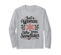 Juste Une Femme Qui Aime Les Flocons de Neige, Noël et Hiver Manche Longue