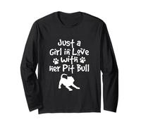 Juste Une Fille Amoureuse de Son Amoureux des Chiens Pit Bull Pittie Manche Longue