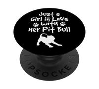 Juste Une Fille Amoureuse de Son Amoureux des Chiens Pit Bull Pittie PopSockets PopGrip Adhésif