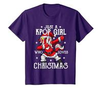 Juste Une Fille de Kpop Qui Aime la Musique Pop coréenne K-Pop de Noël T-Shirt, Enfant, Violet, 4 Ans