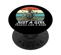 Juste Une Fille Pas Fragile comme Une Fleur Fragile comme Une Bombe PopSockets PopGrip Adhésif
