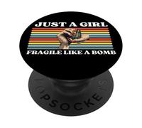 Juste Une Fille Pas Fragile comme Une Fleur Fragile comme Une Bombe PopSockets PopGrip Adhésif