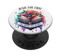 Juste Une Fille Qui Adore Les Livres Motif Floral Lecture PopSockets PopGrip Adhésif