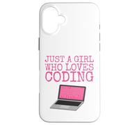 Juste une fille qui aime coder Coque pour iPhone 16 Plus