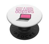 Juste une fille qui aime coder PopSockets PopGrip Adhésif
