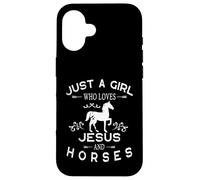 Juste Une Fille Qui Aime Jésus et Les Chevaux Coque pour iPhone 16