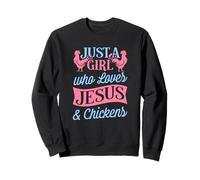 Juste Une Fille Qui Aime Jésus et Ses Poulets, Fermier chrétien Sweatshirt
