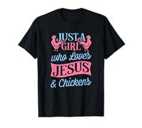 Juste Une Fille Qui Aime Jésus et Ses Poulets, Fermier chrétien T-Shirt