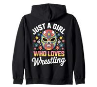 Juste Une Fille Qui Aime la catcheuse Lucha Floral Sweat à Capuche