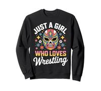 Juste Une Fille Qui Aime la catcheuse Lucha Floral Sweatshirt