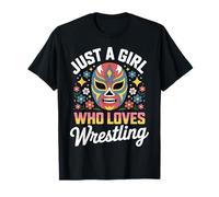 Juste Une Fille Qui Aime la catcheuse Lucha Floral T-Shirt