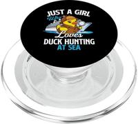 Juste Une Fille Qui Aime la Chasse au Canard en mer Rubber Duck Cruise PopSockets PopGrip pour MagSafe