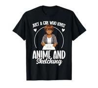 Juste Une Fille Qui Aime l'anime et Le Dessin de Mangas pour Femmes Afro T-Shirt