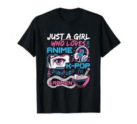Juste Une Fille Qui Aime l'anime K-Pop et Le Design des Ramen T-Shirt