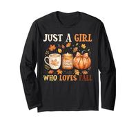 Juste Une Fille Qui Aime l'automne, Une Saison d'automne Confortable pour Thanksgiving Manche Longue