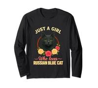 Juste une fille qui aime le chat bleu russe, maman drôle Manche Longue