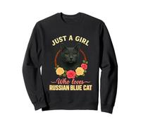 Juste une fille qui aime le chat bleu russe, maman drôle Sweatshirt