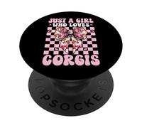 Juste Une Fille Qui Aime Le Chien Corgi Corgi Corgi Corgi Pembroke PopSockets PopGrip Adhésif