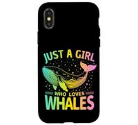 Juste une fille qui aime les baleines, belles couleurs pastel arc-en-ciel Coque pour iPhone X/XS