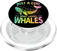 Juste une fille qui aime les baleines, belles couleurs pastel arc-en-ciel PopSockets PopGrip pour MagSafe