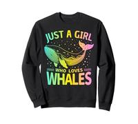 Juste une fille qui aime les baleines, belles couleurs pastel arc-en-ciel Sweatshirt