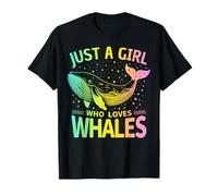 Juste une fille qui aime les baleines, belles couleurs pastel arc-en-ciel T-Shirt