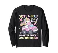 Juste Une Fille Qui Aime Les camions Monstres et Les Licornes Pastel Kid Manche Longue
