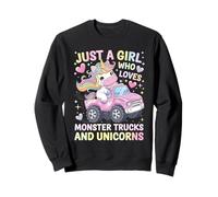Juste Une Fille Qui Aime Les camions Monstres et Les Licornes Pastel Kid Sweatshirt