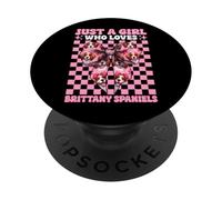 Juste Une Fille Qui Aime Les épagneuls bretons Le Chien Brittany Spaniel PopSockets PopGrip Adhésif