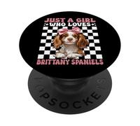 Juste Une Fille Qui Aime Les épagneuls bretons Le Chien Brittany Spaniel PopSockets PopGrip Adhésif