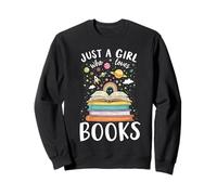 Juste Une Fille Qui Aime Les Livres, Une lectrice féminine, Un Mignon ver de bibliothèque Sweatshirt
