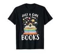 Juste Une Fille Qui Aime Les Livres, Une lectrice féminine, Un Mignon ver de bibliothèque T-Shirt