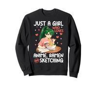 Juste Une Fille Qui Aime Les Ramen d'anime et Les Croquis Sweatshirt