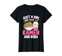 Juste Une Fille Qui Aime Les Ramen et Les Amateurs de Ramen au thé à Bulles Boba T-Shirt