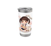Juste une fille qui aime les ramen, les chats et Boba, un mignon chat de dessin animé Gobelet isotherme en acier inoxydable double paroi