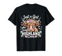 Juste une fille qui aime les vaches des Highlands Farmer Farm Cow Lover T-Shirt