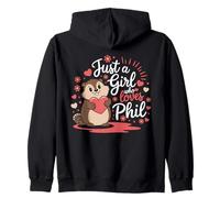 Juste Une Fille Qui Aime Phil Cute Groundhog Day Punxsy Girls Sweat à Capuche
