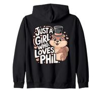 Juste une fille qui aime Phil Cute Groundhog Day Punxsy Girls Sweat à Capuche