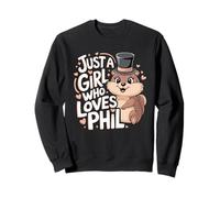 Juste une fille qui aime Phil Cute Groundhog Day Punxsy Girls Sweatshirt