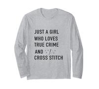 Juste Une Fille Qui Aime True Crime et Cross Stitch Manche Longue