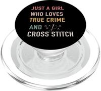 Juste Une Fille Qui Aime True Crime et Cross Stitch PopSockets PopGrip pour MagSafe