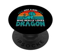 Juste Une Fille Qui Aime Vraiment Dragon PopSockets PopGrip Adhésif