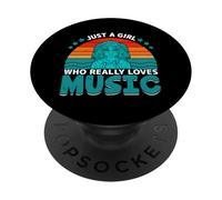 Juste Une Fille Qui Aime Vraiment la Musique PopSockets PopGrip Adhésif