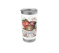 Juste une jolie grenouille aux fraises un peu bouleversée Gobelet isotherme en acier inoxydable double paroi