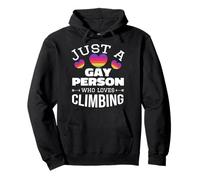 Juste Une Personne Gay Qui Aime Climbing Pride LGBT Rainbow Sweat à Capuche
