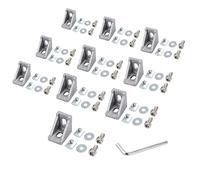 Justech 10pcs 2020 Matériel de Fixation Joint à Angle Droit Support d'Angle 90° en Aluminium Matériau de Montage Nut 6 pour Structure de Châssis en Aluminium de la Construction Industriel-28x28x20mm