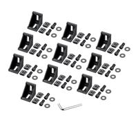Justech 10x Matériel de Fixation de l'équerre pour Rainure de Support d'angle en Aluminium Extrudé 3030 avec Écrous en T M6 pour Structure de Cadre en Aluminium 35x35x28mm