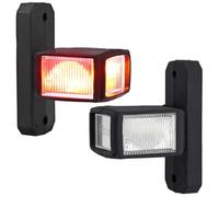 Justech 2x Feux de Gabarit Latéraux LED 74 mm, 6 LEDs Feu de Position Homologué E-Mark(E9 R10/E9 R149), IP65 étanche, Feux Latéraux à 3 Couleurs pour Remorques/RV 10V-30V