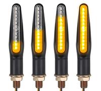 Justech 4pcs 9LEDs Clignotant Moto Universel - Feux de Foroulement 12V Lumière Ambre IP65 Étanche E24 Pour Sport Motos De Route Chopper Off Road