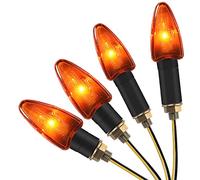 Justech 4pcs E-Marqué Clignotants Moto 10W Haute Puissance Ampoule Feu Clignotant Indicateur Lumière Ambre Étanche 12V pour M10 Universel Moto Scooter Cruiser Quad Off-Road